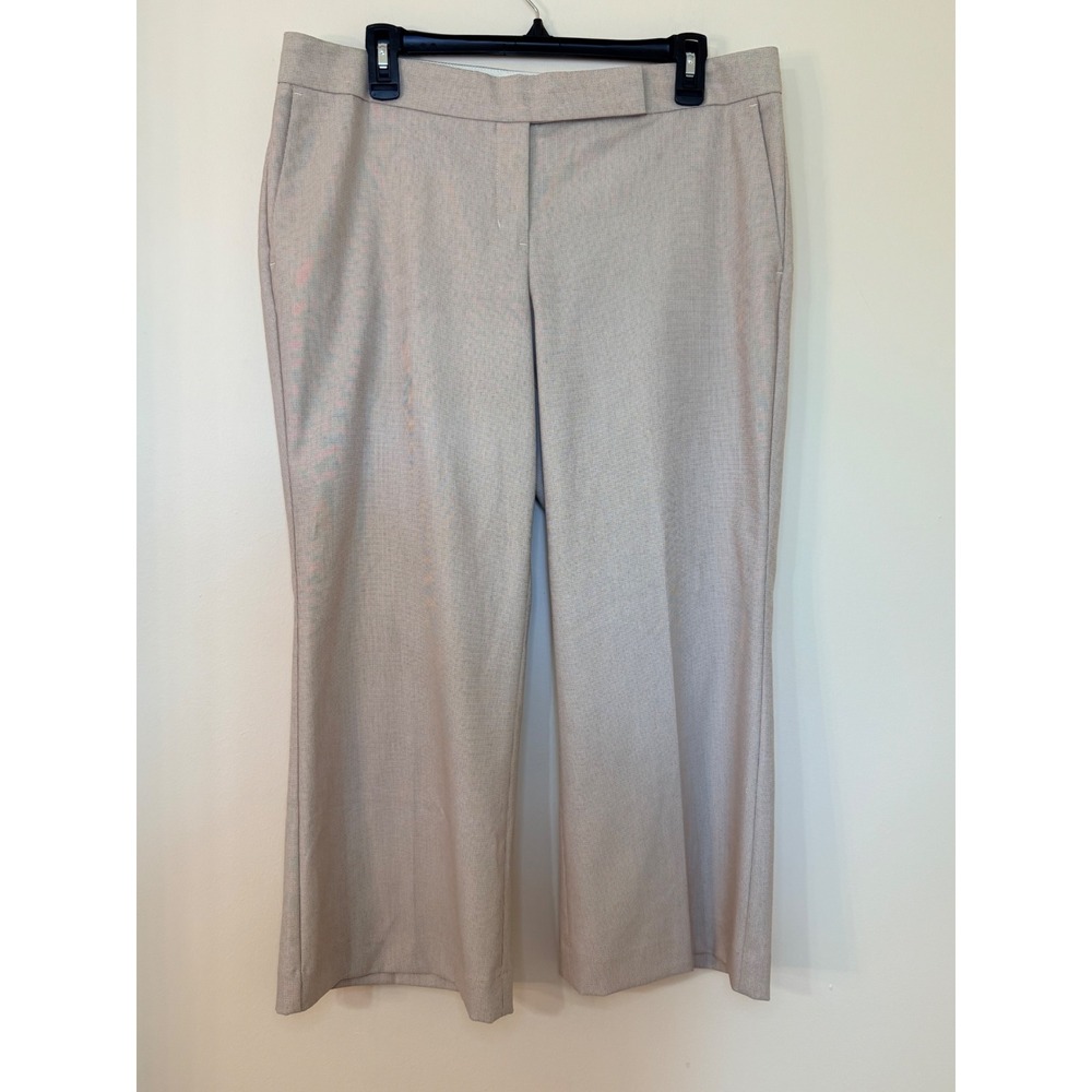 Express Design Studio Editor Tan Textured Wide Leg Dress Pants Size 12
